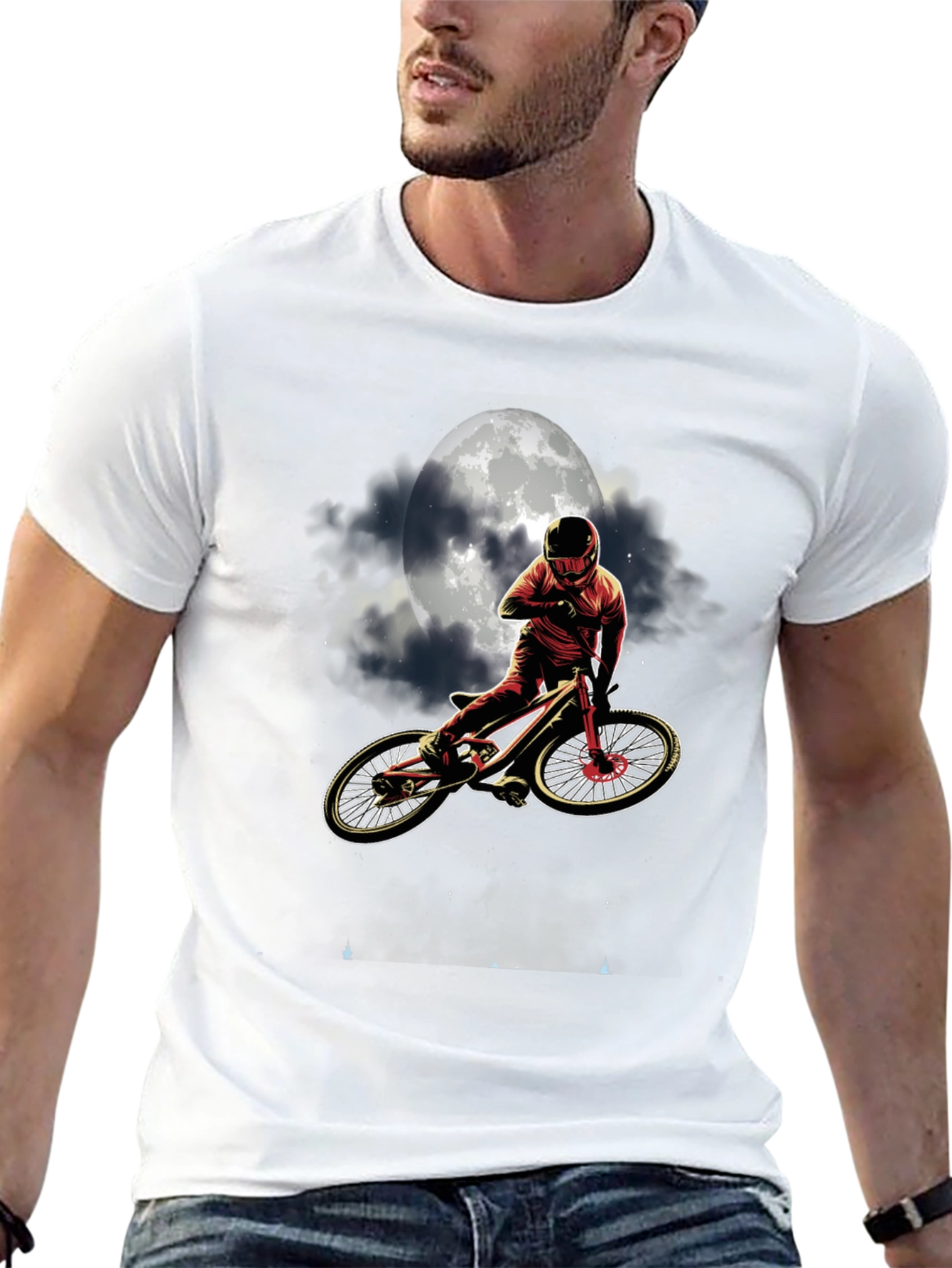 Mountain Bike Moon T-Shirt - Ride Under the Stars