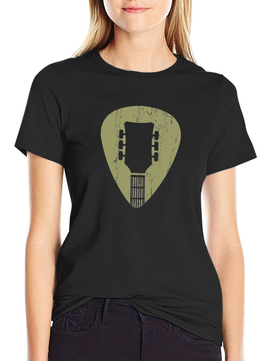 Guitar Pick Headstock Graphic Tee - Musician Style
