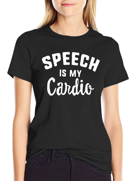 Speech is My Cardio Black T-Shirt