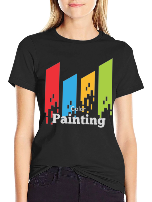Colorful Painting Design Black T-Shirt