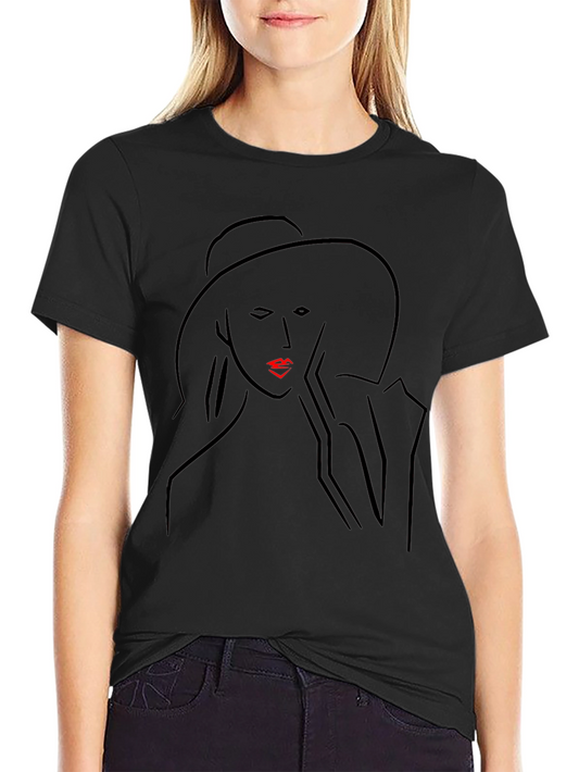 Elegant Woman Graphic Tee - Black