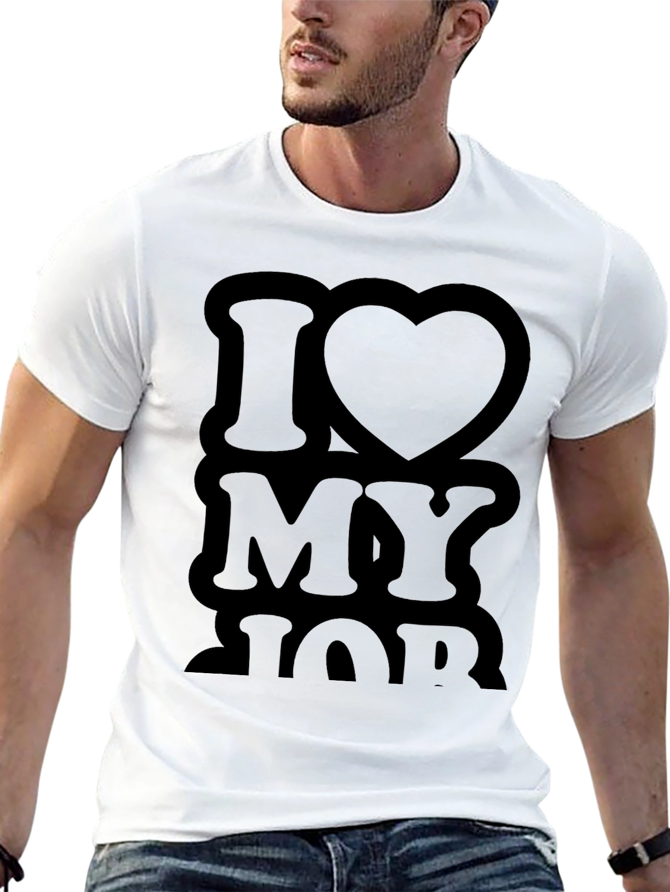 I Love My Job Black T-Shirt Casual Wear