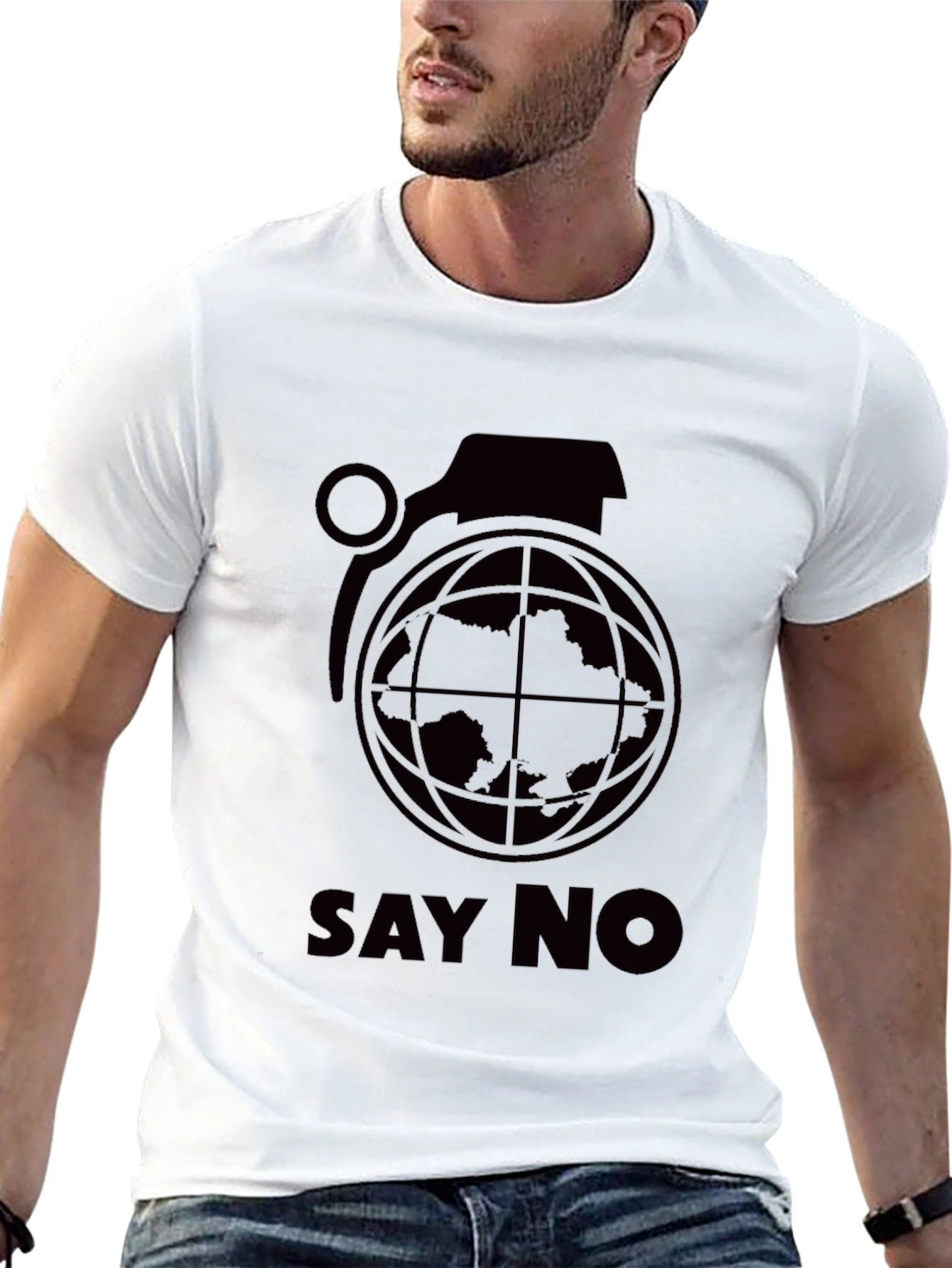 Say No Graphic Tee - Peace Over War