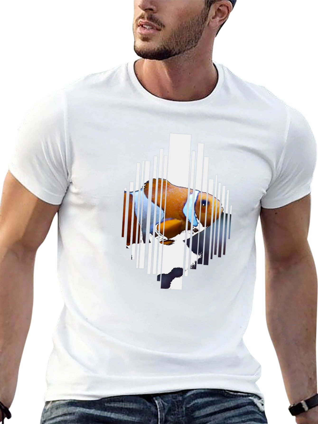 Clownfish Barcode Graphic Black T-Shirt