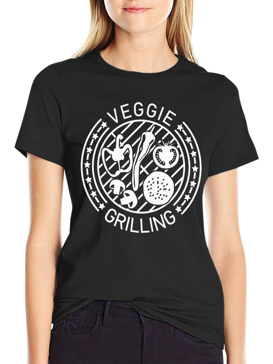Veggie Grilling T-Shirt - Black Cotton Tee