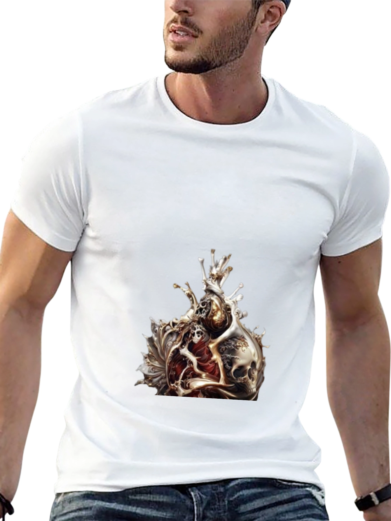 Skull Heart Graphic Tee - Edgy Style