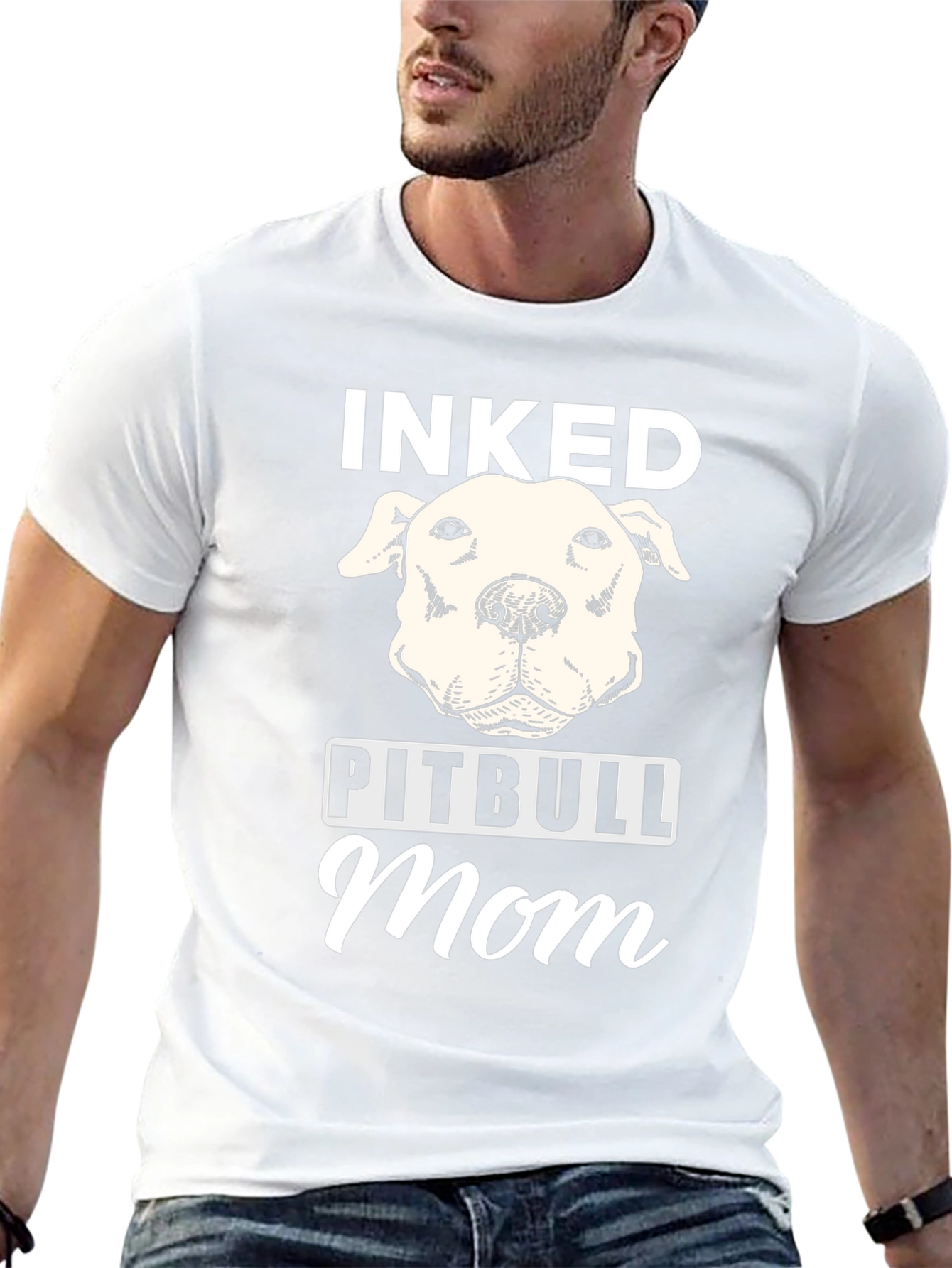 Inked Pitbull Mom Graphic T-Shirt