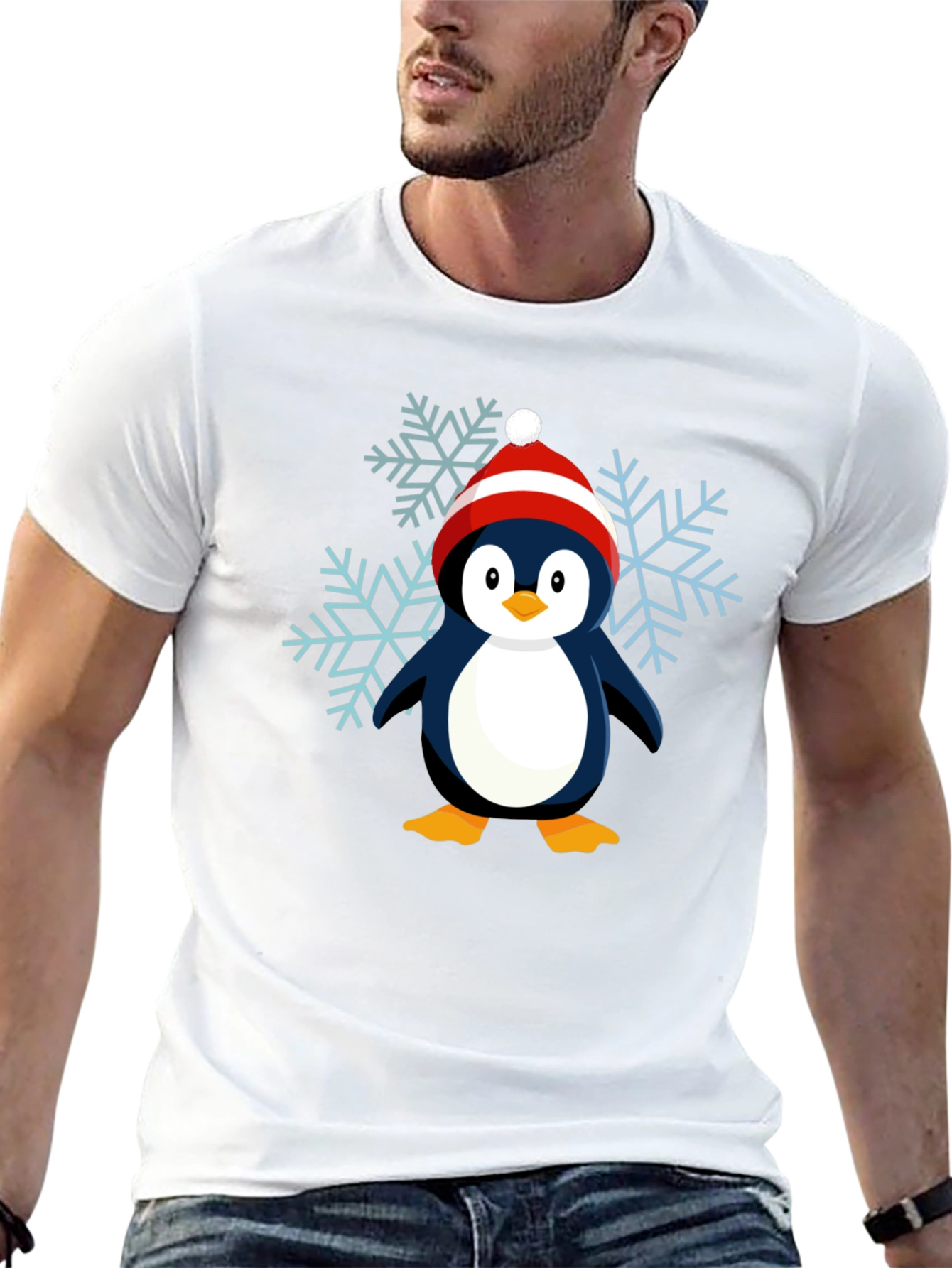 Penguin Snowflake Graphic Tee - Holiday Cheer