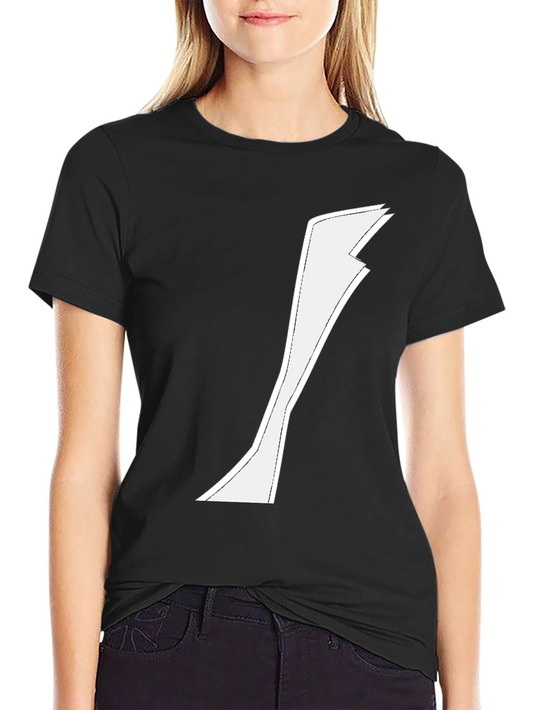 Minimalist White Graphic on Black T-Shirt