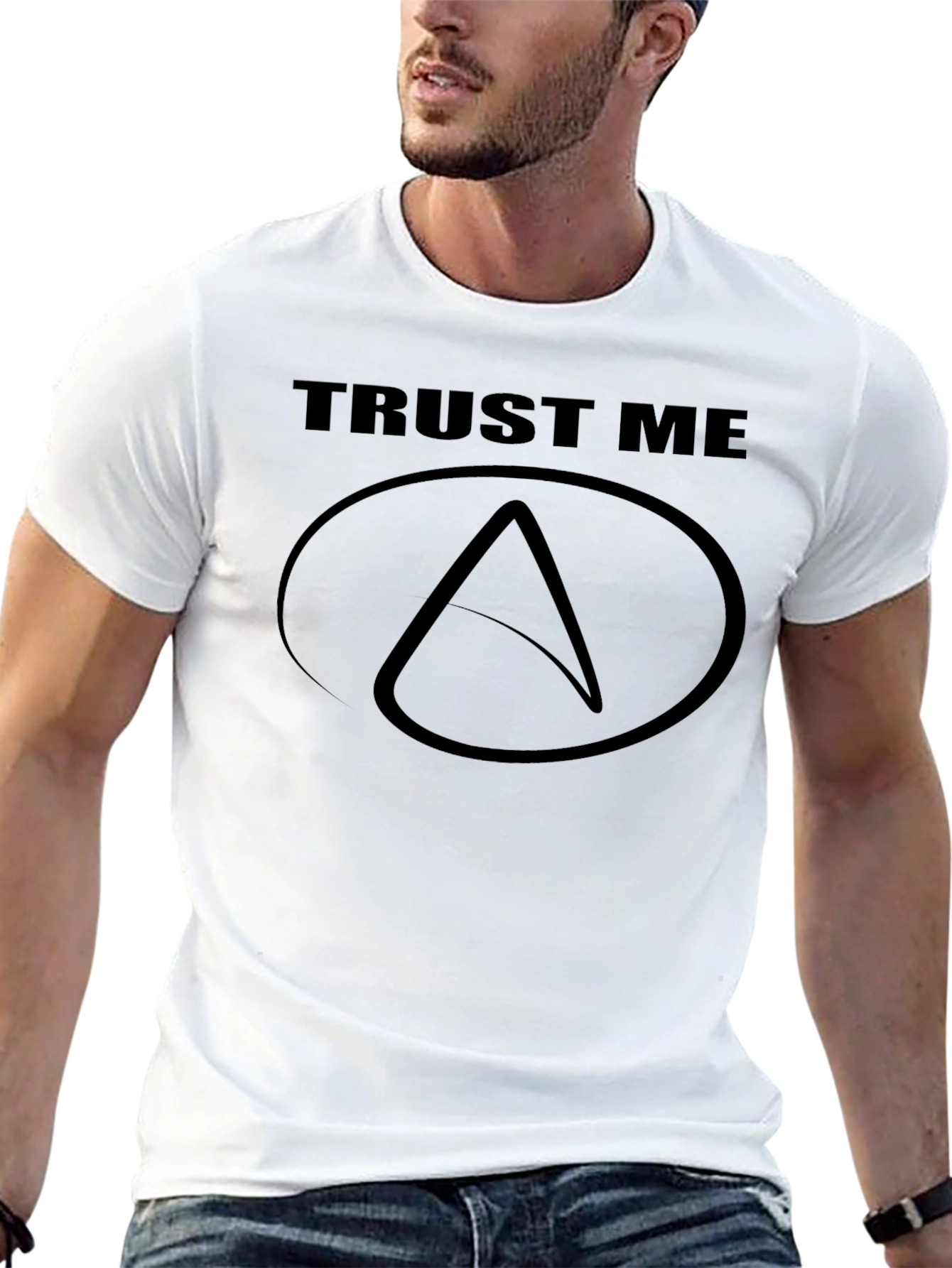 Trust Me Atheist Symbol Black T-Shirt