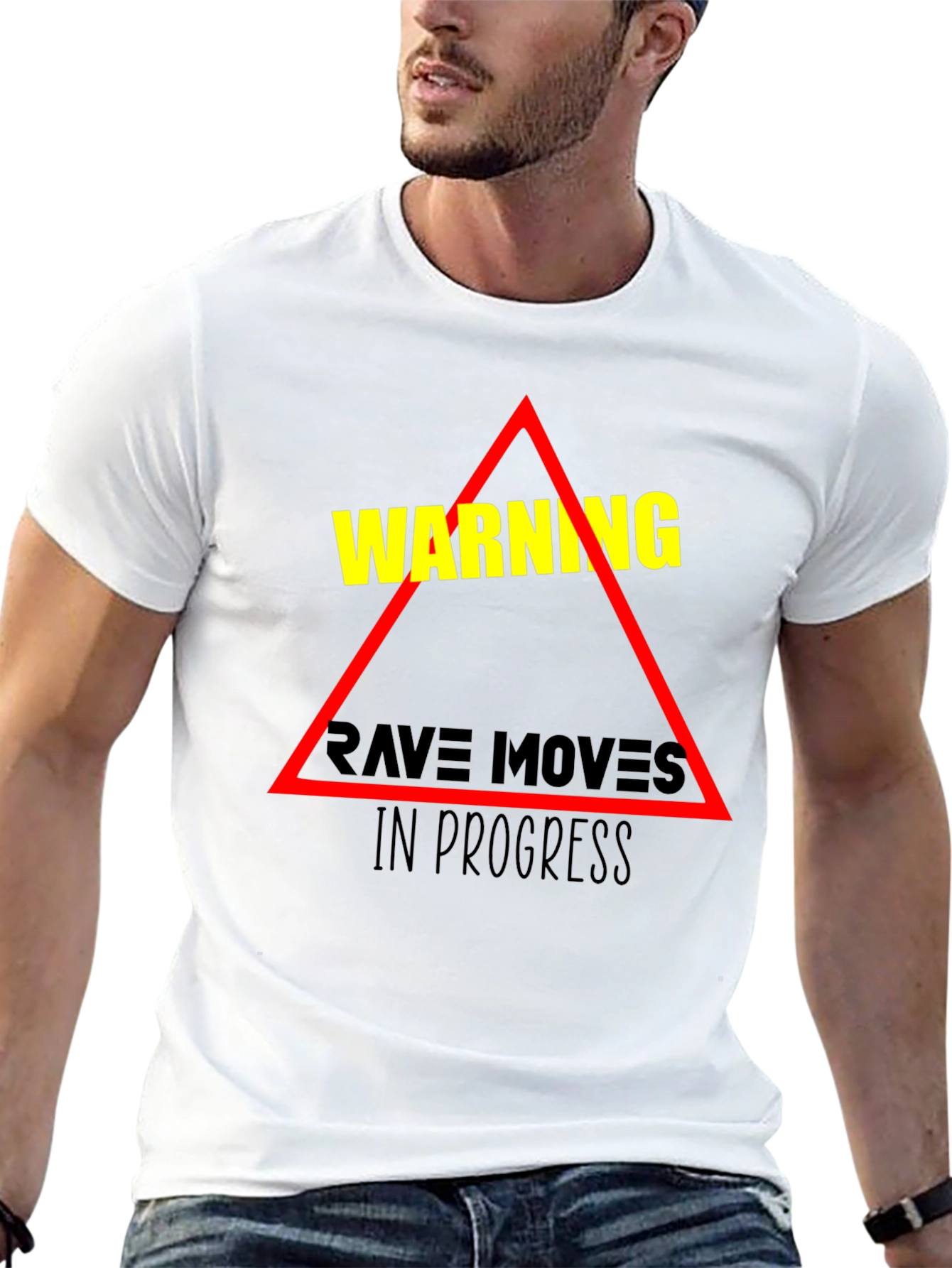 Warning Rave Moves in Progress Black T-Shirt