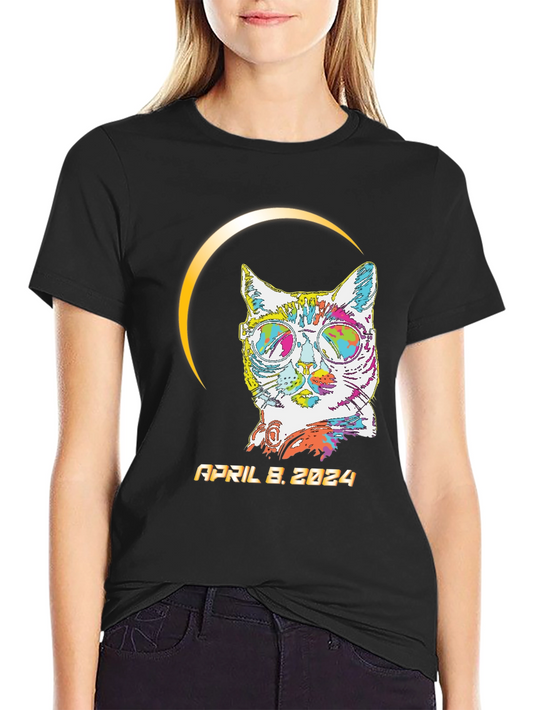 Eclipse Cat April 8 2024 T-Shirt