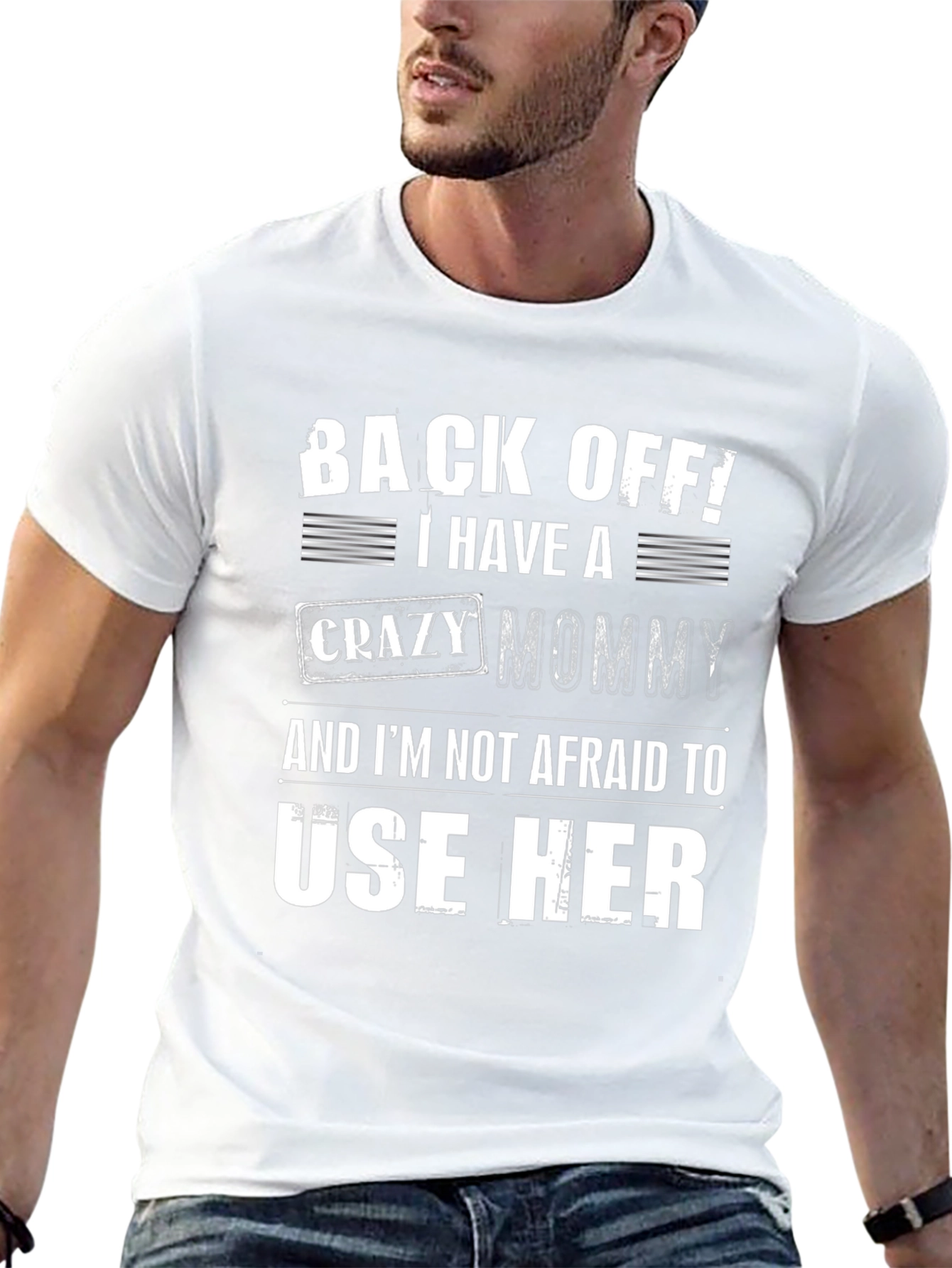 Funny Back Off! Crazy Mommy Graphic Tee