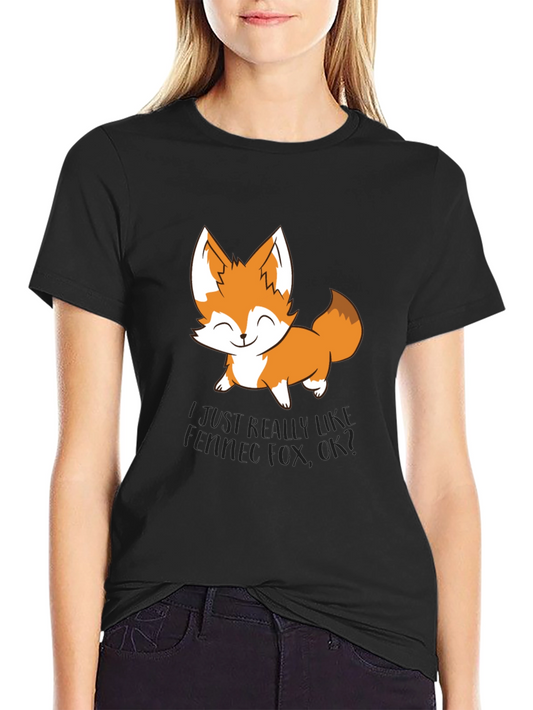 Cute Fox Graphic T-Shirt - Unisex Black Tee