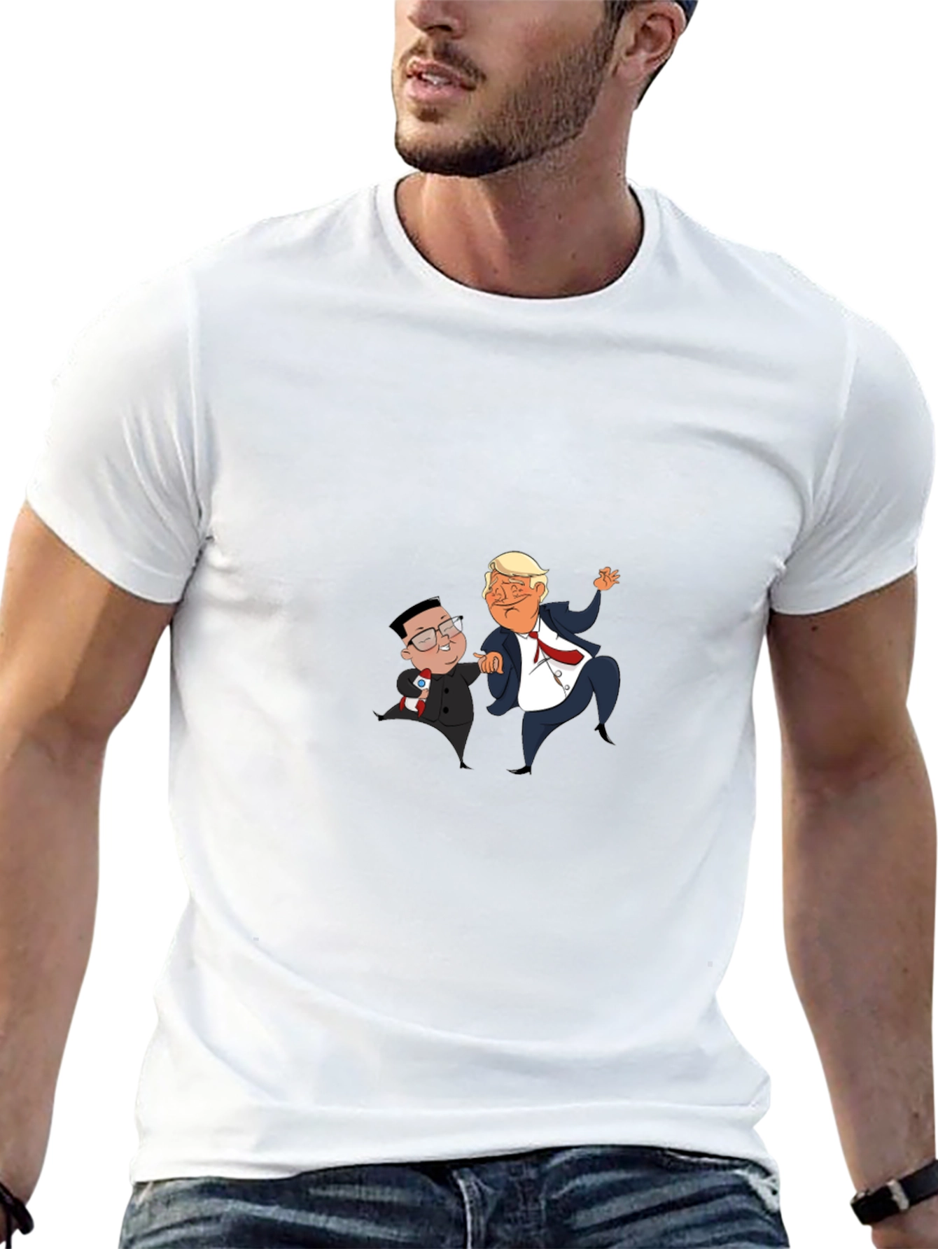 Political Cartoon Graphic Tee - Black T-Shirt