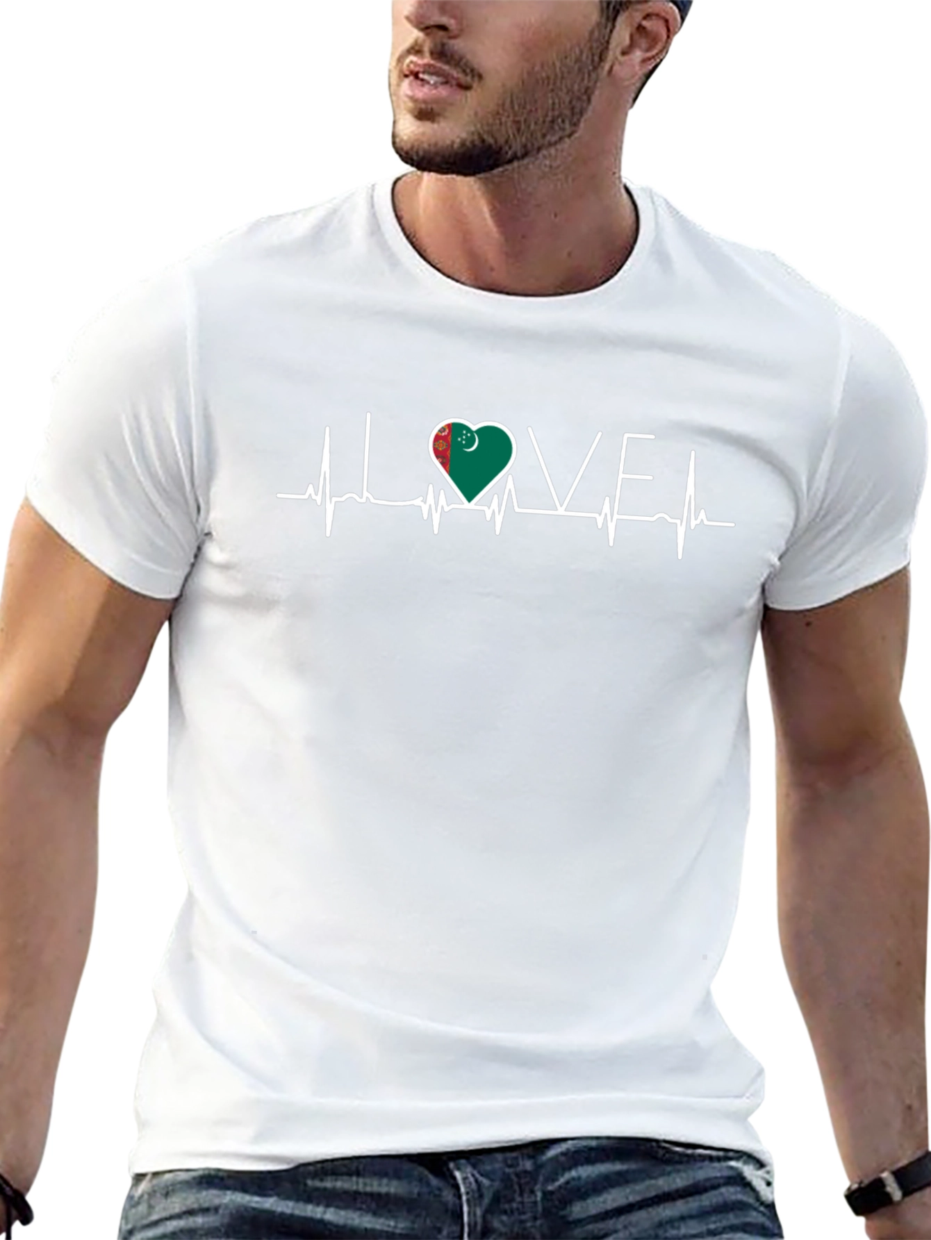 Turkmenistan Heartbeat Love T-Shirt