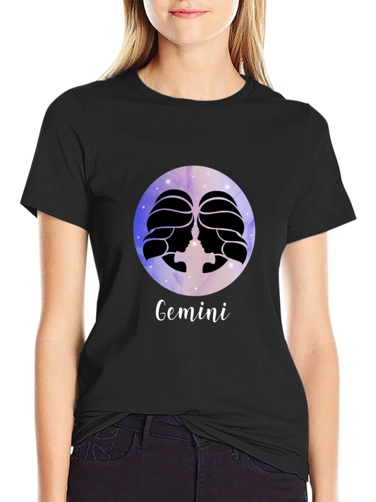 Gemini Zodiac Black T-Shirt