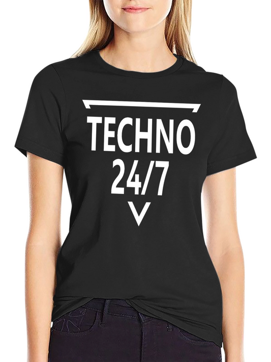 Techno 24/7 Graphic Tee - Music Lovers T-Shirt
