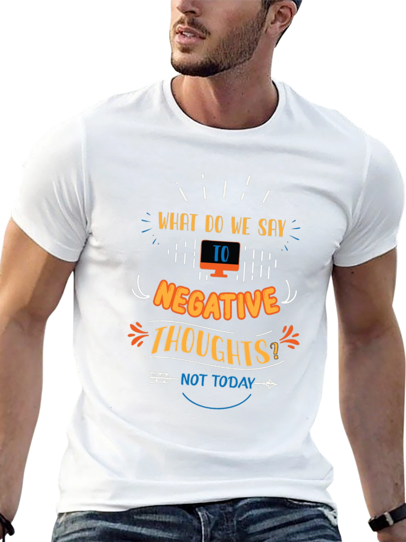 Motivational Graphic Tee - Negative Thoughts Not Today