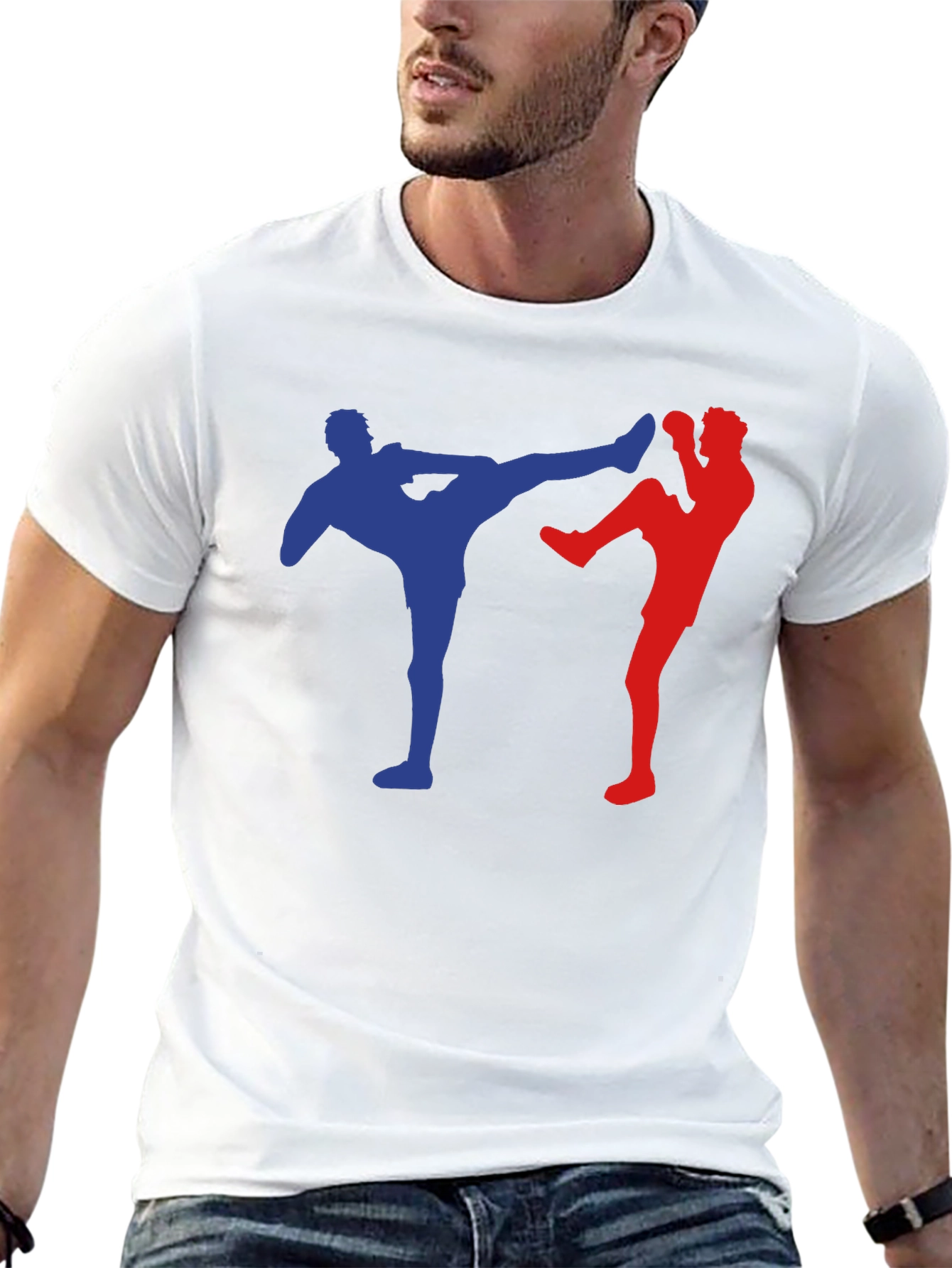 Kickboxing T-Shirt - Martial Arts Silhouette Tee