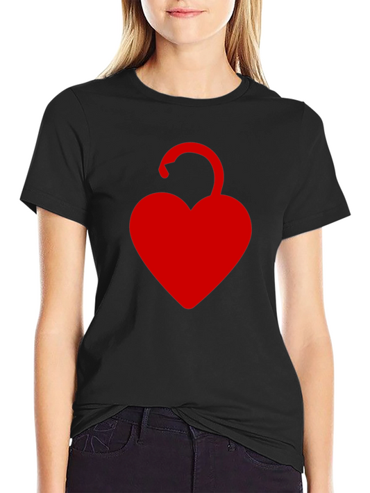 Heart Lock Graphic T-Shirt - Black