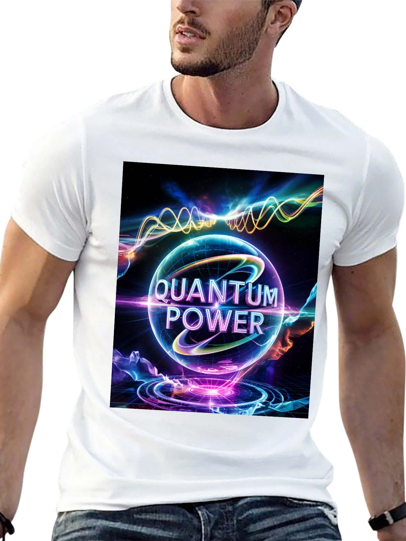 Quantum Power Graphic Tee - Black Cotton Blend