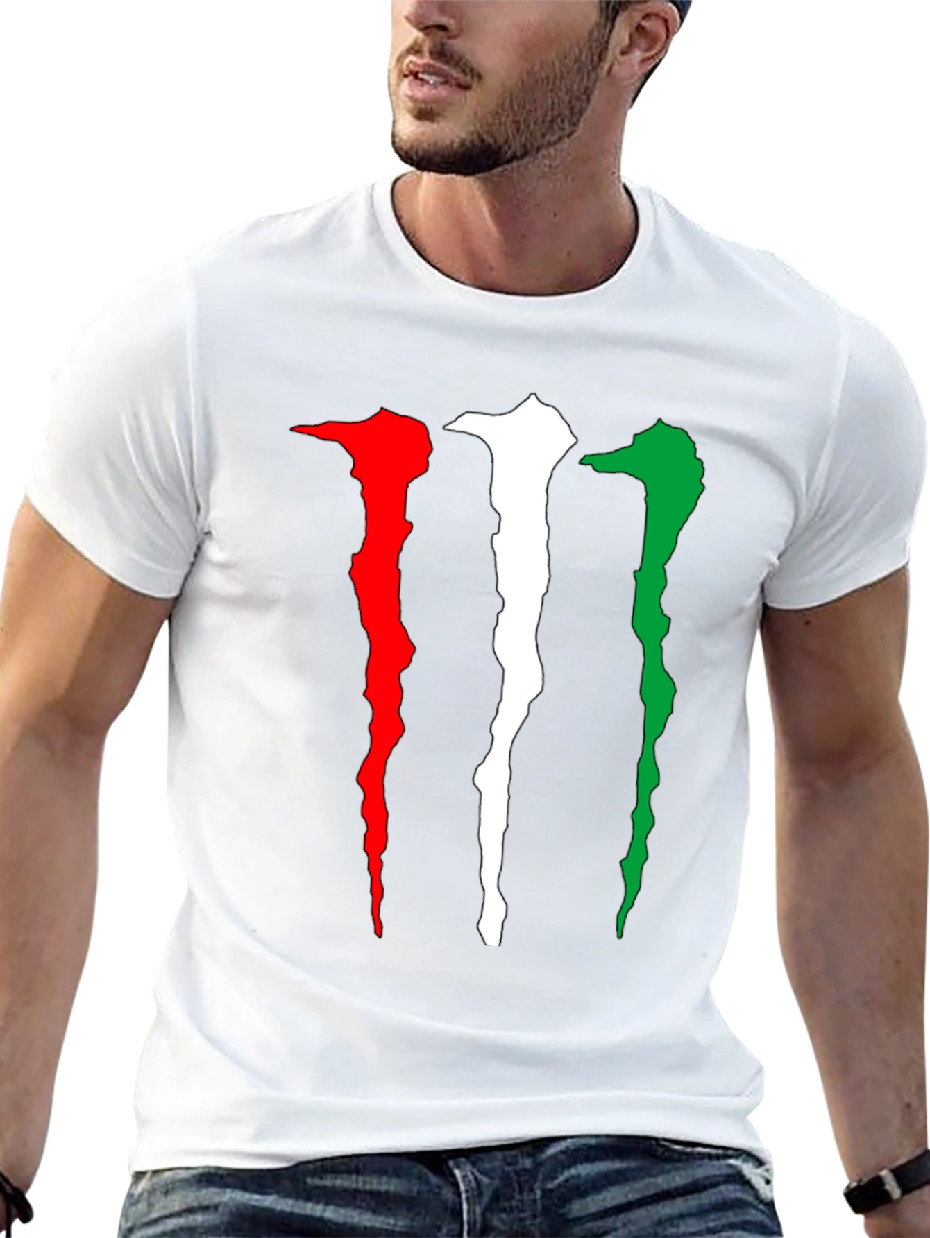 Monster Energy Claw Mark Italian Flag Black T-Shirt