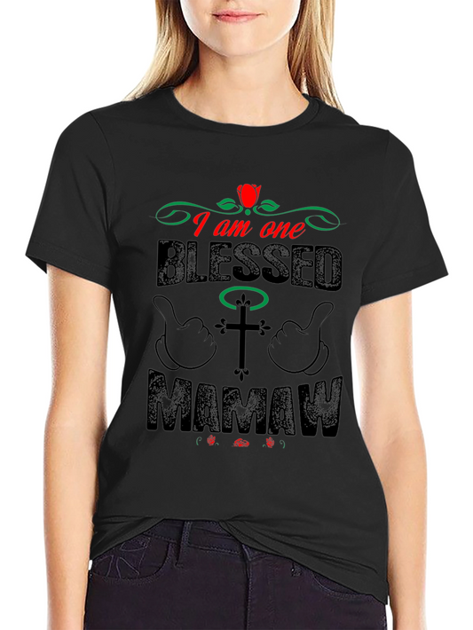 Blessed Mamaw Graphic Tee - Black