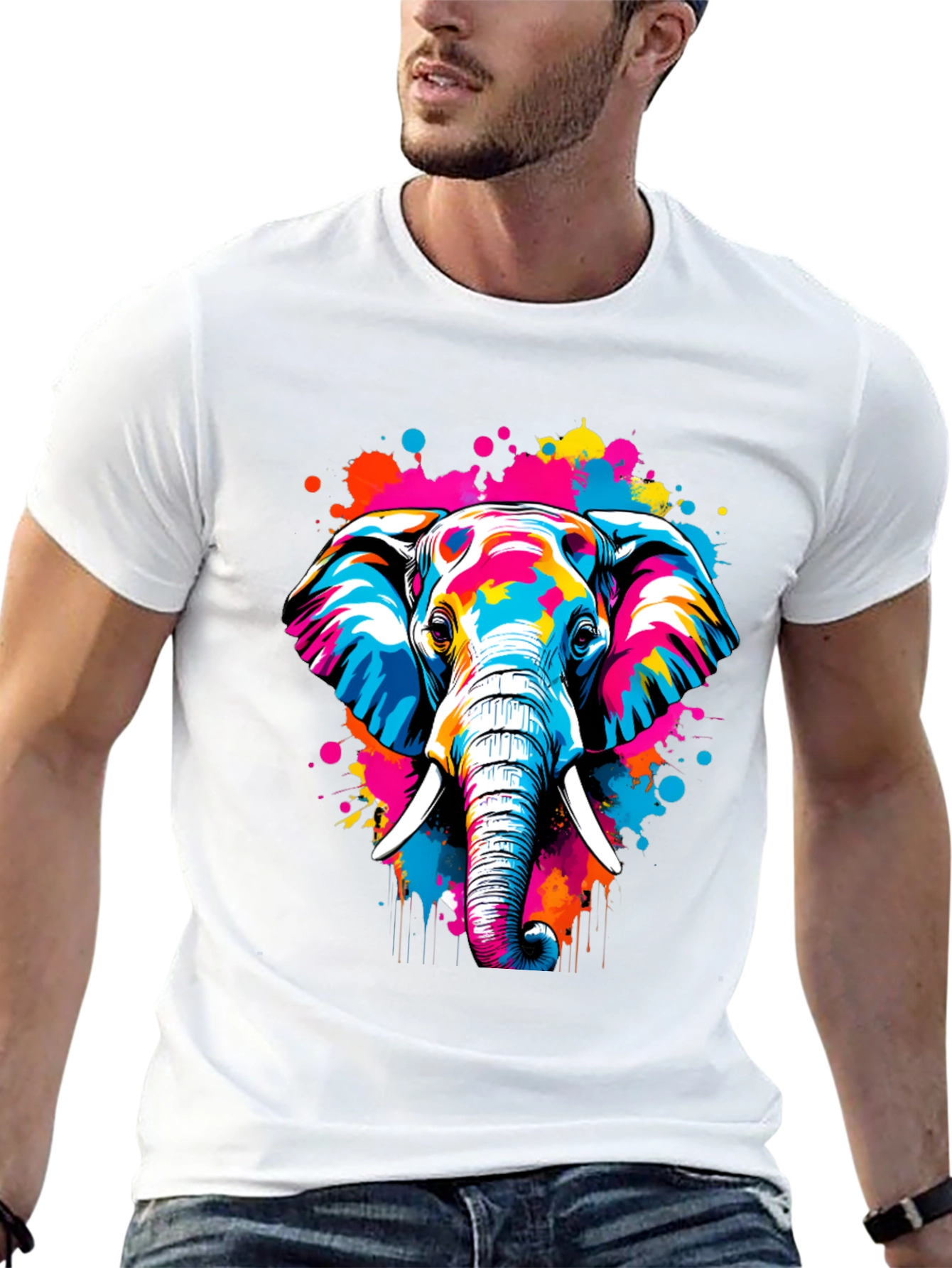 Vibrant Elephant Graphic Tee