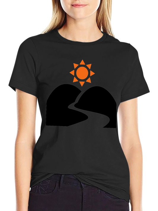 Sunrise Trail T-Shirt - Black Nature Inspired Design