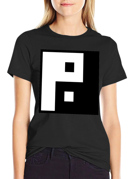 Black Graphic Tee - Pixelated P Design