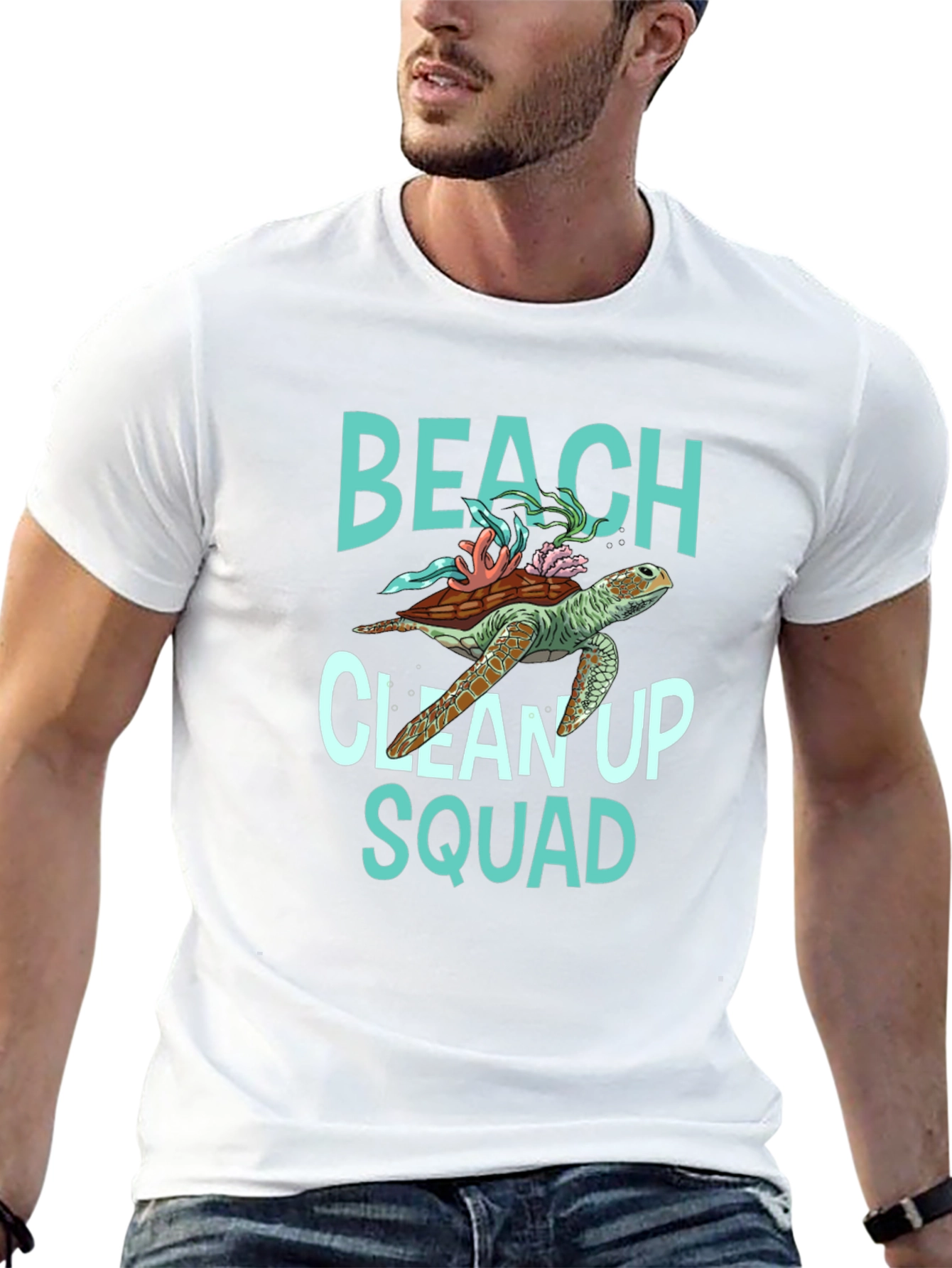 Beach Clean Up Squad Turtle Graphic T-Shirt