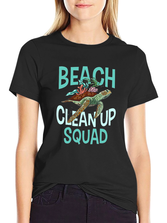 Beach Clean Up Squad Turtle Graphic T-Shirt
