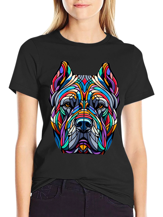 Colorful Dog Graphic T-Shirt - Modern Art Design