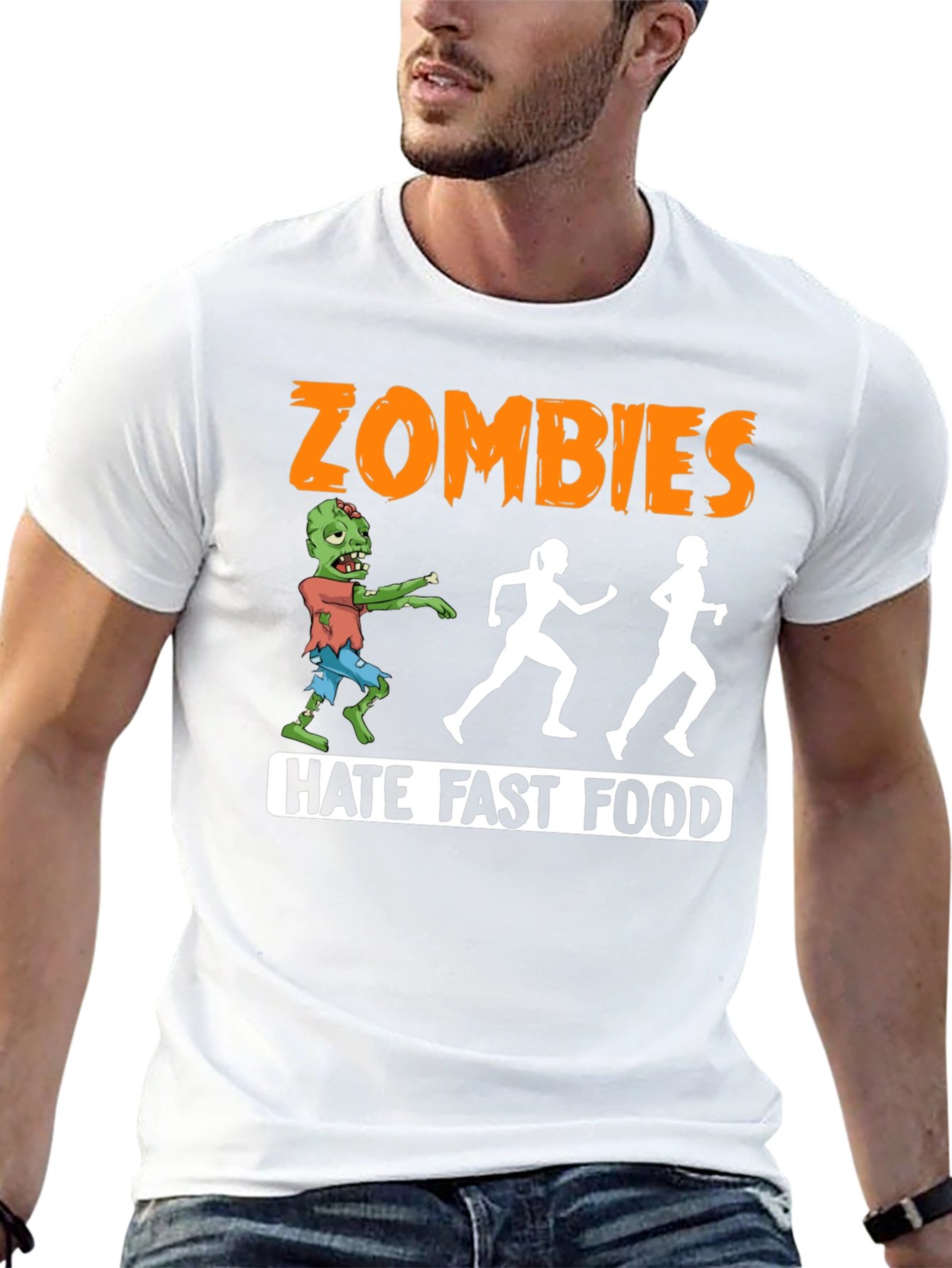 Zombies Hate Fast Food Graphic T-Shirt
