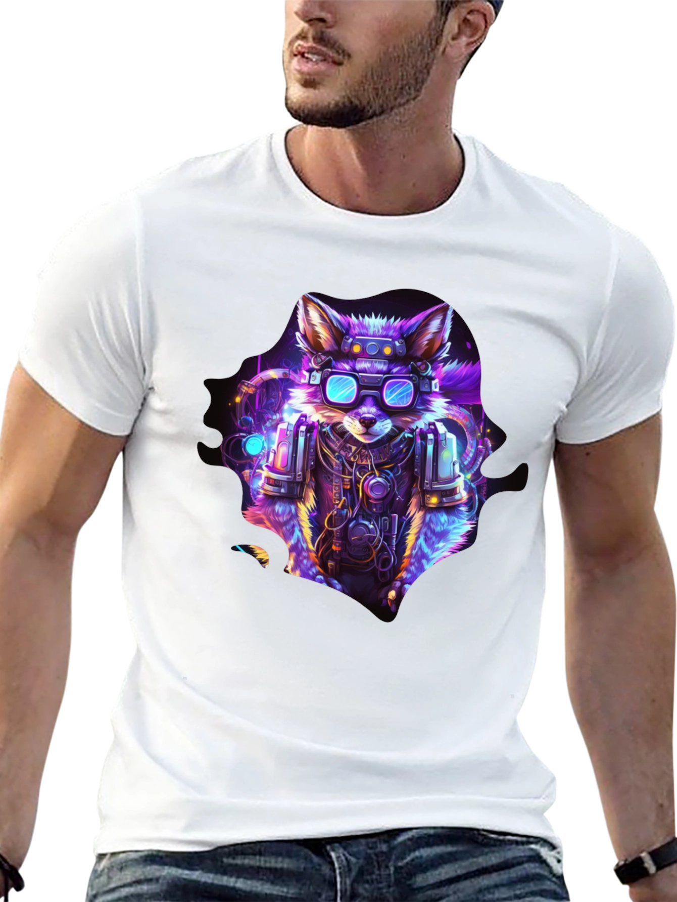 Cyberpunk Fox Graphic T-Shirt - Unique & Stylish