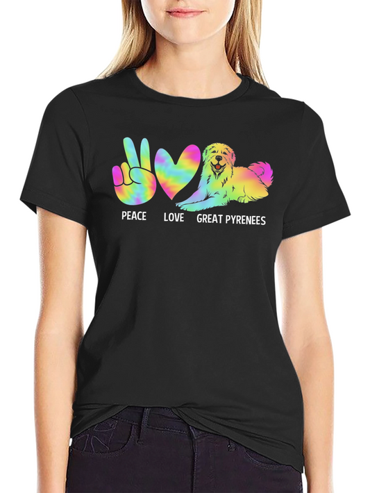 Peace Love Great Pyrenees Dog T-Shirt
