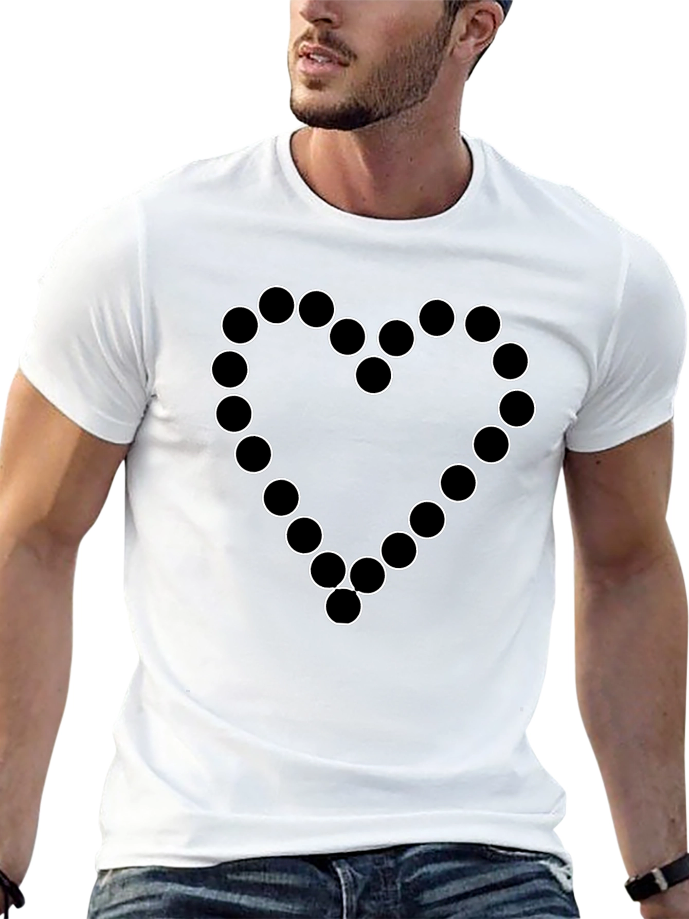 Circle Heart Black T-Shirt