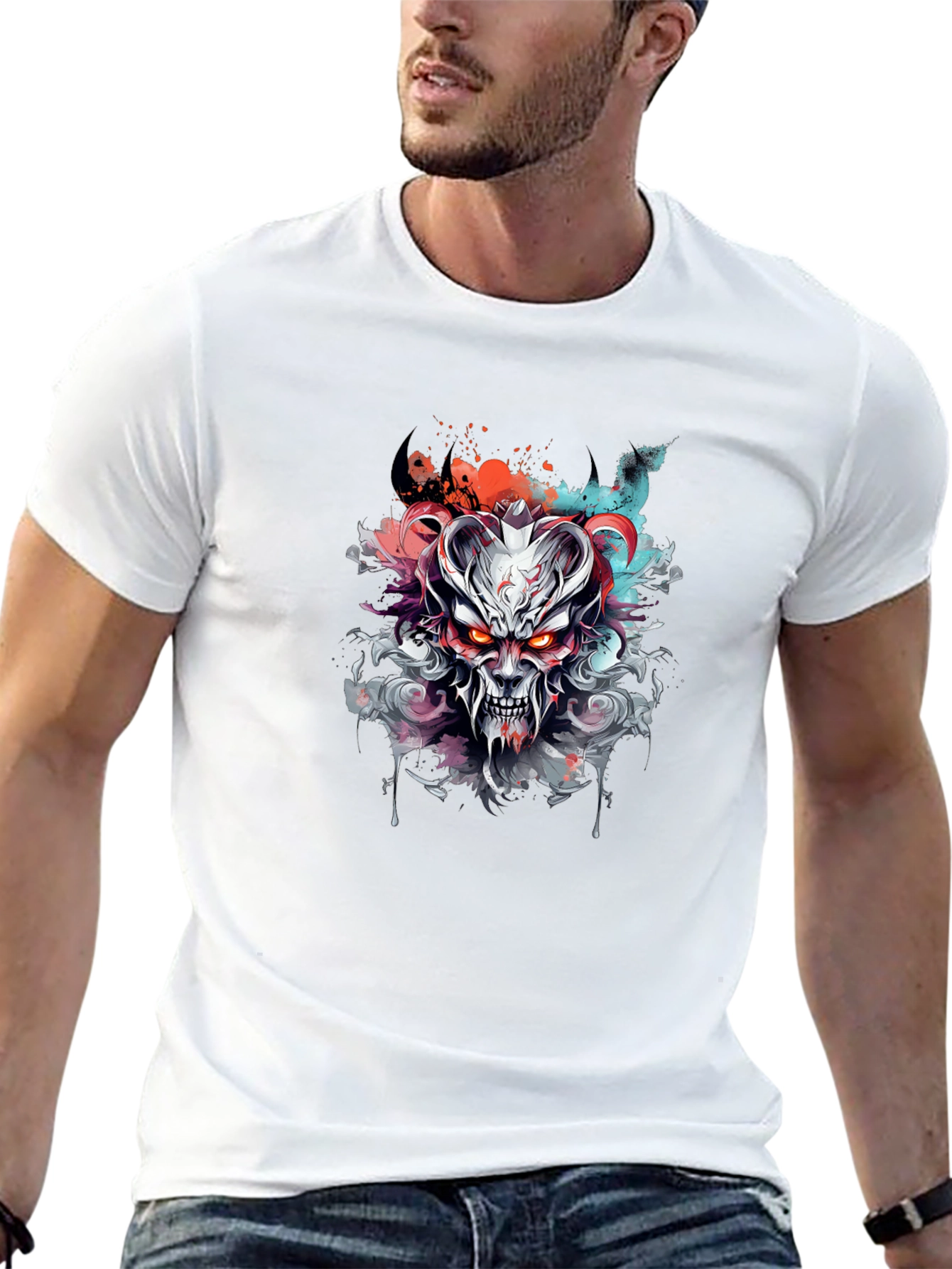 Demon Graphic Tee - Edgy Style