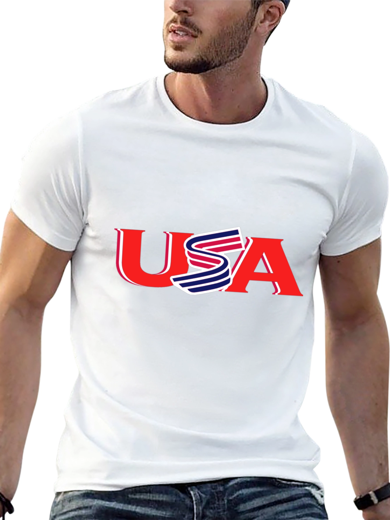 USA Graphic Black T-Shirt - Patriotic Style