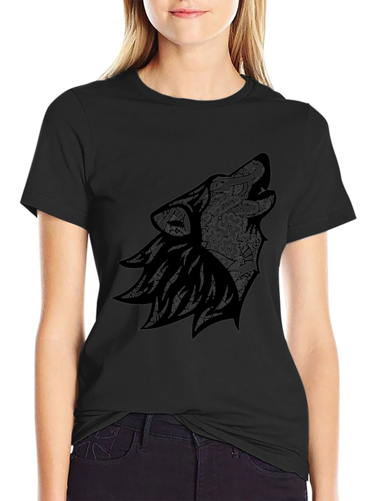 Wolf Art Black T-Shirt - Modern Graphic Tee