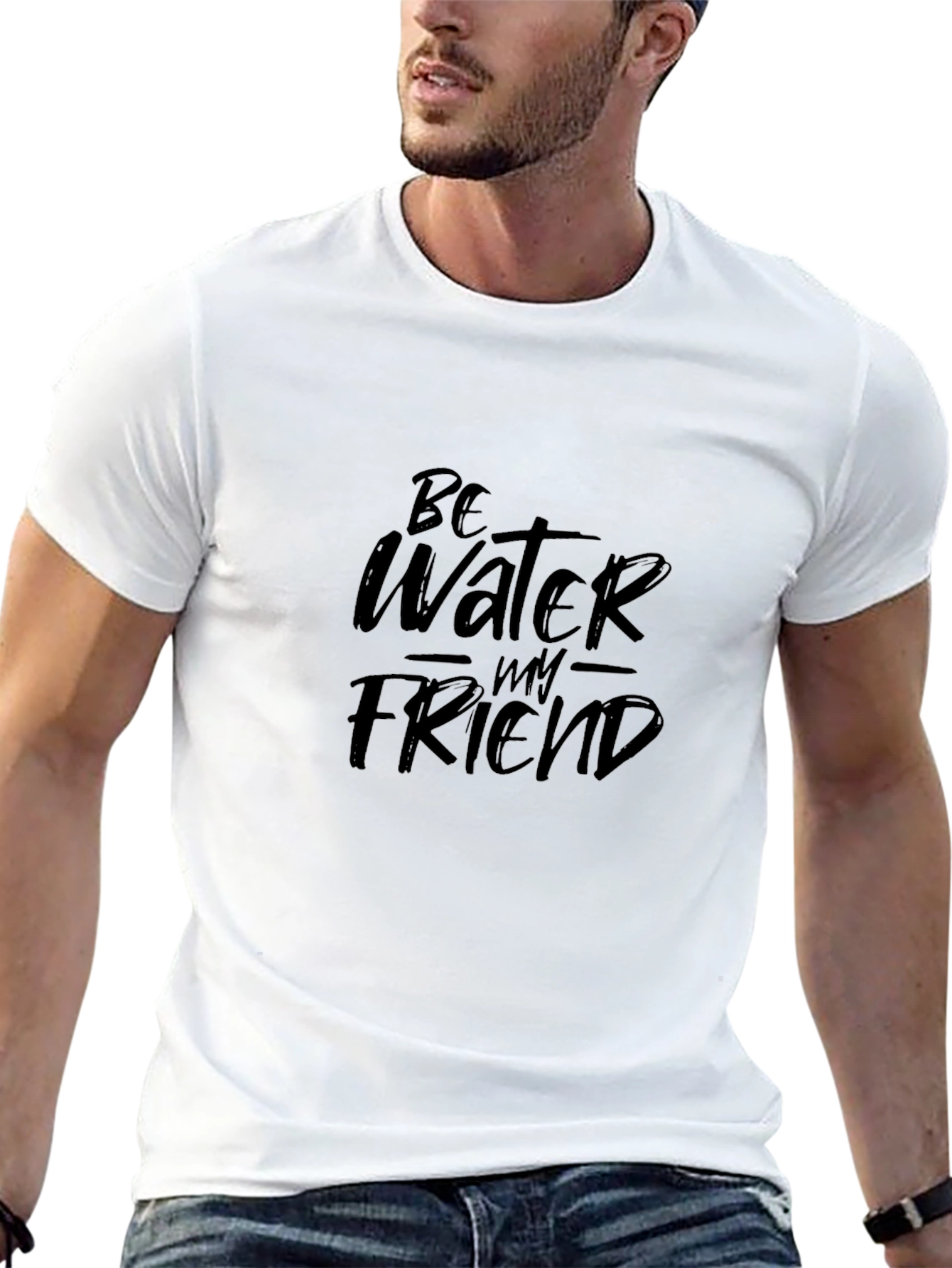 Be Water My Friend Graphic T-Shirt - Black