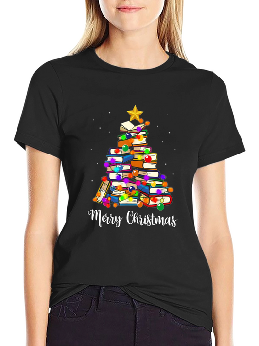 Book Lover Christmas Tree T-Shirt