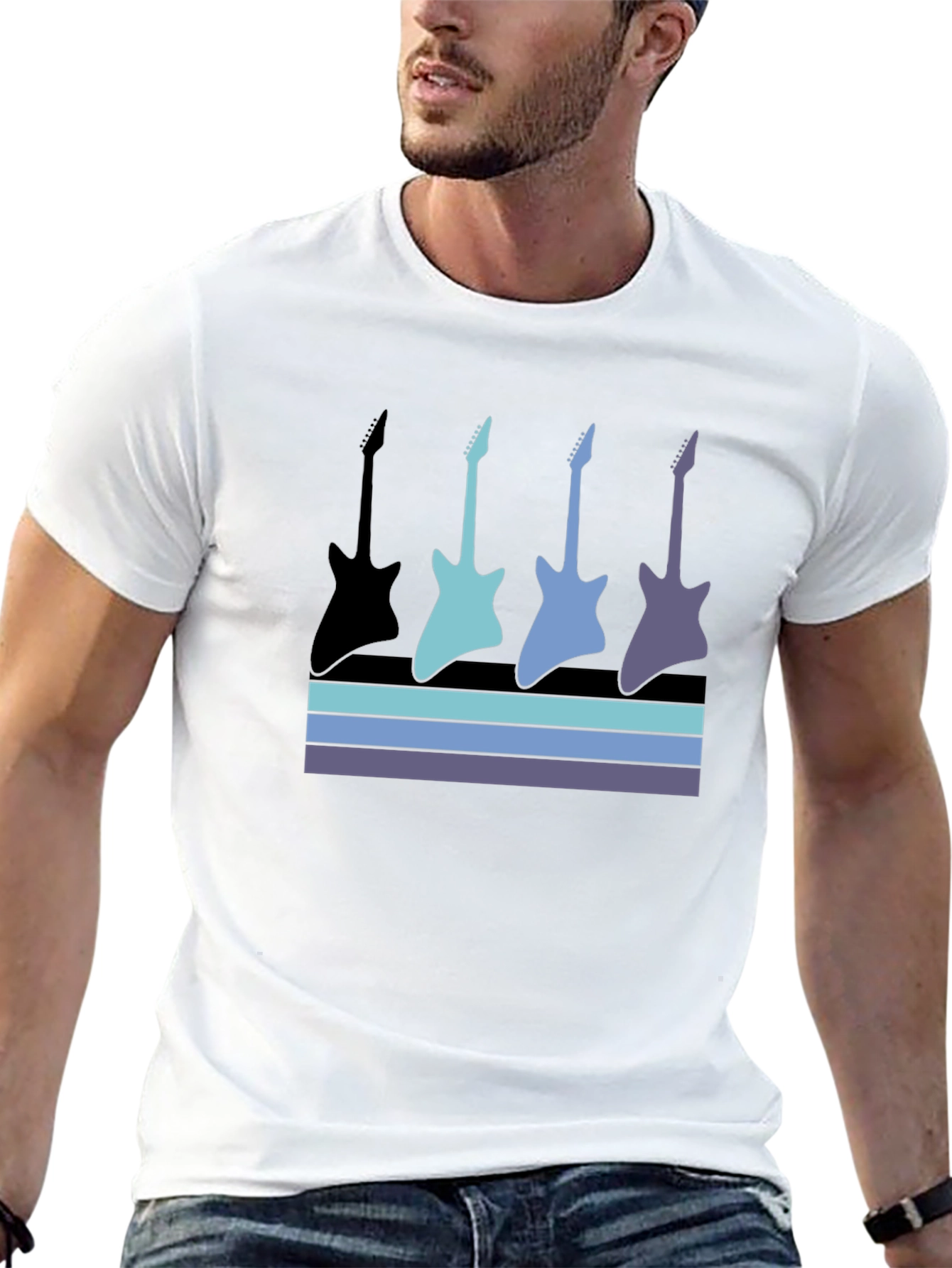 Retro Guitar Graphic T-Shirt