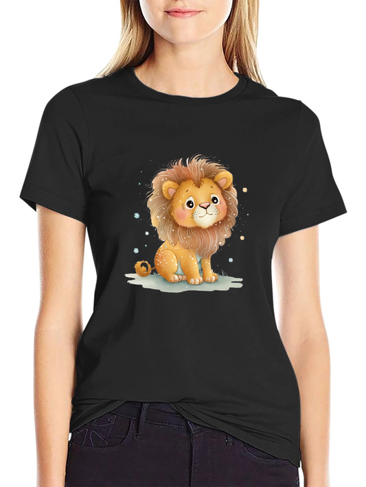 Cute Lion Graphic Tee - Unisex Cotton Shirt