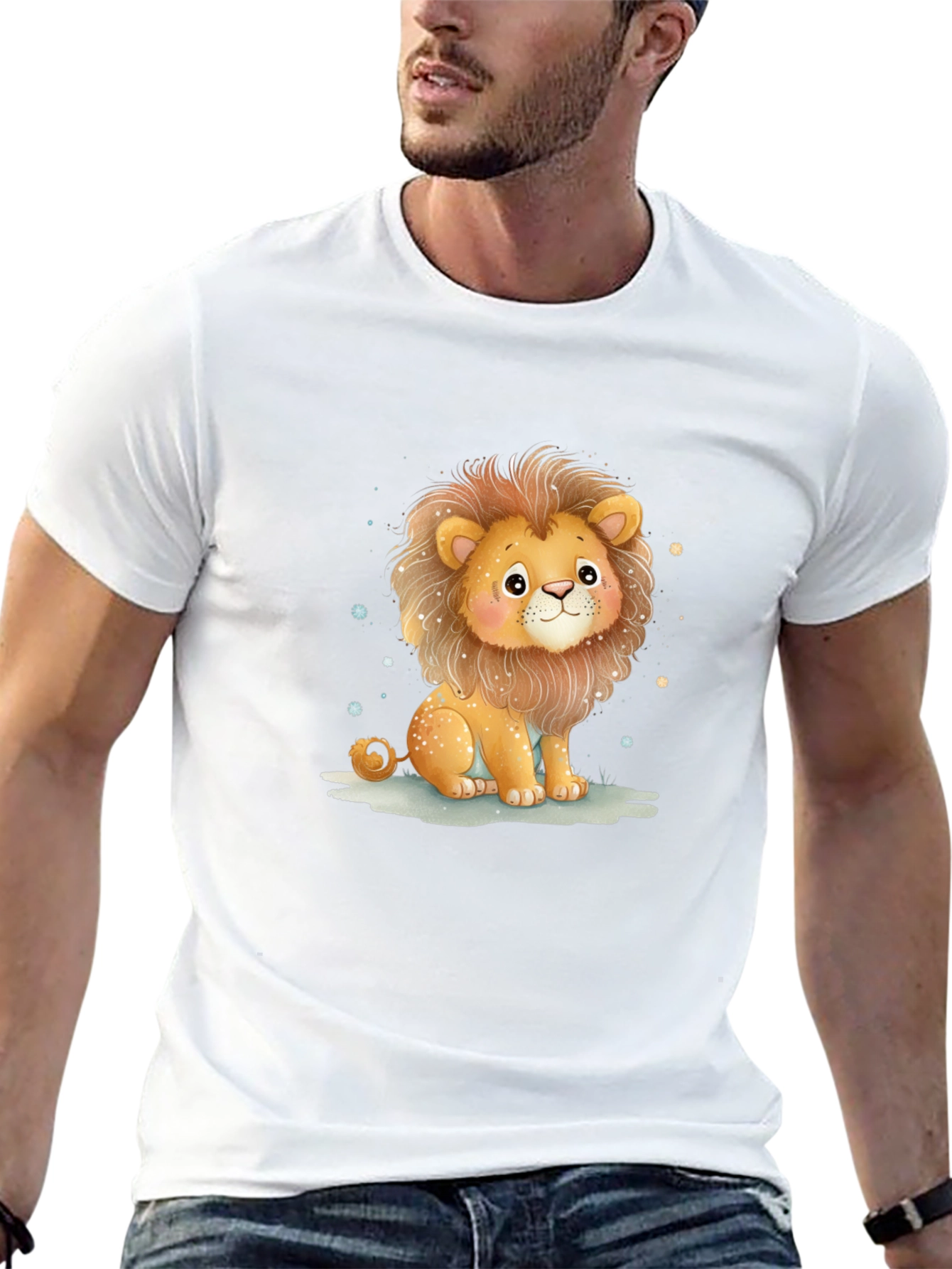 Cute Lion Graphic Tee - Unisex Cotton Shirt