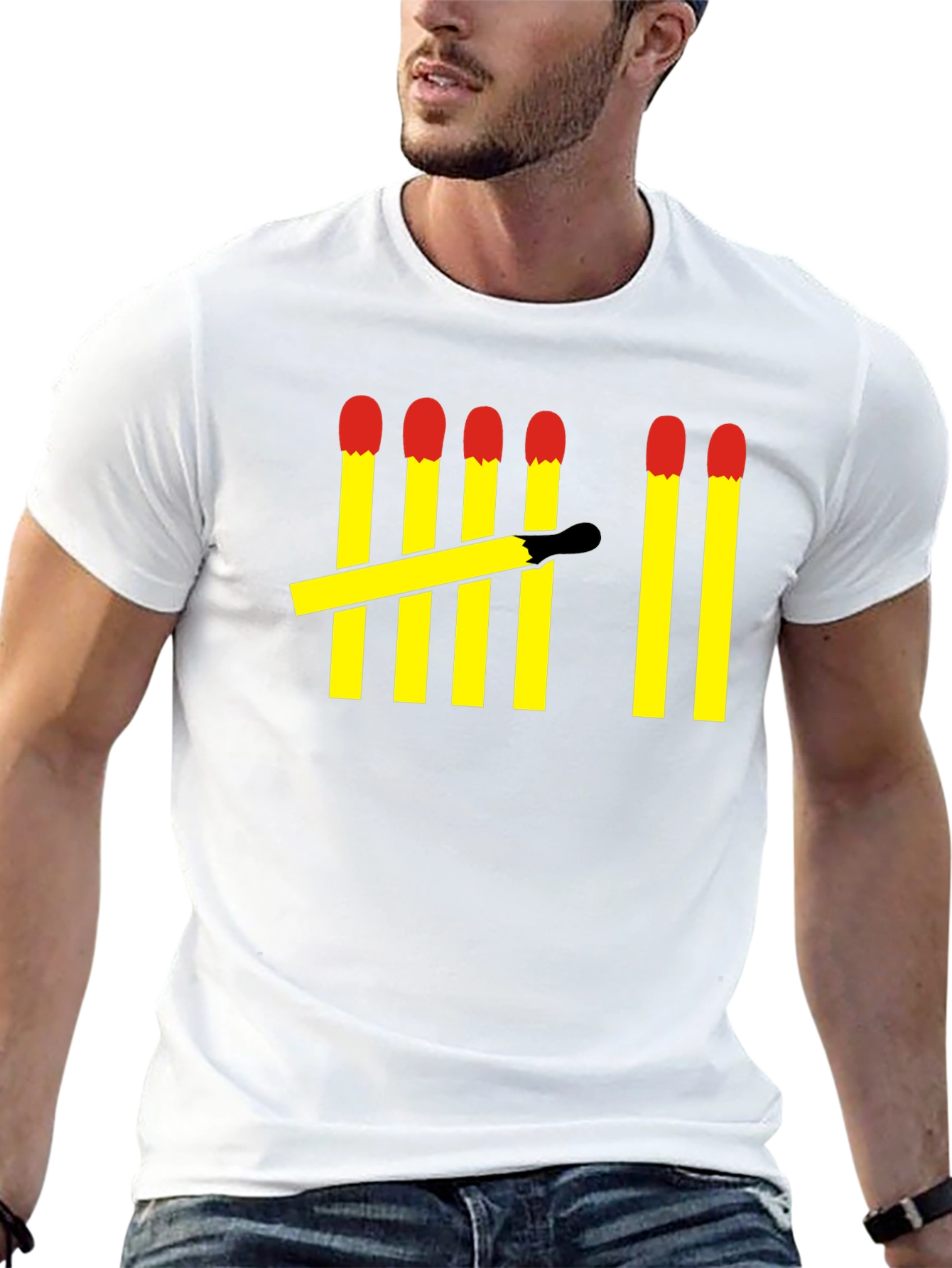 Matchstick Tally Mens Black T-Shirt