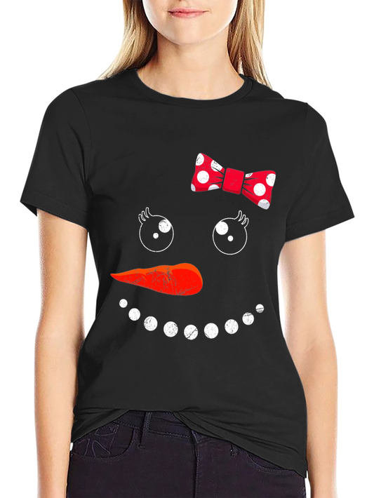 Snowman Face Graphic T-Shirt