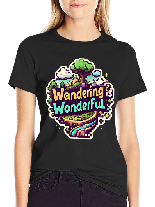 Wandering is Wonderful Pixel Art Graphic Tee