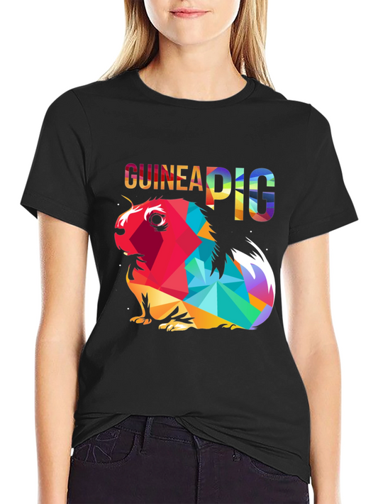 Guinea Pig Colorful Graphic T-Shirt